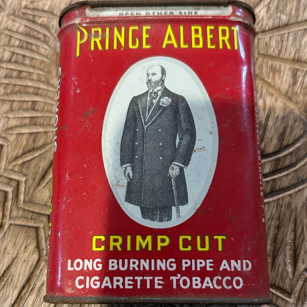 Red Vintage Prince Albert tobacco Tin